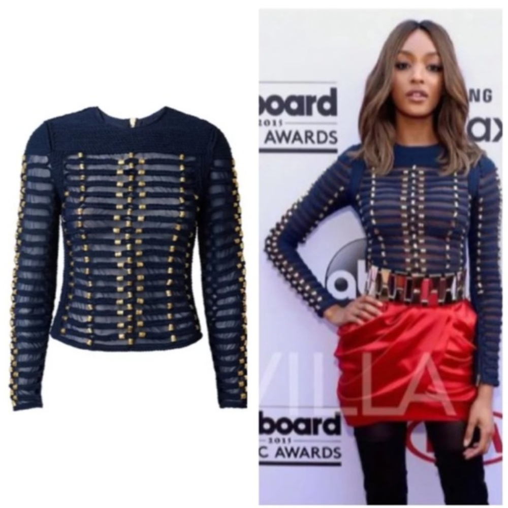 H&M x Balmain Rope Top Navy Military Jacket